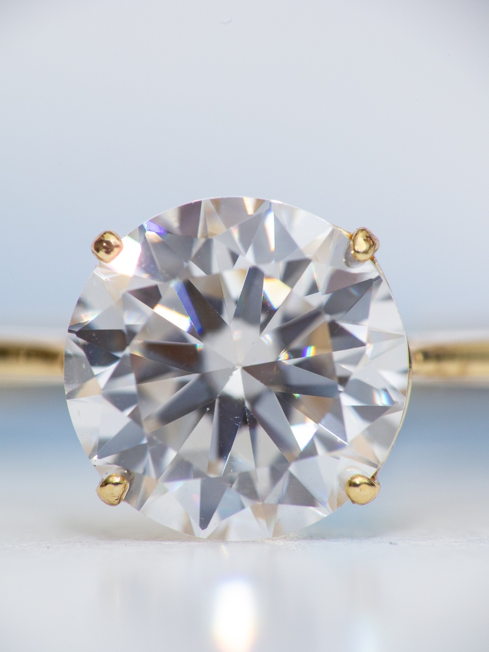 1.5ct Round Moissanite Solitaire Ring Gold Sterling Silver D/VVS Size 6